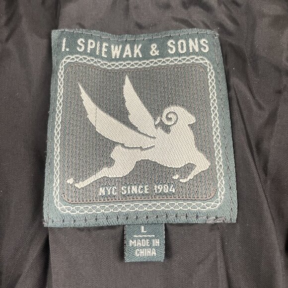 I. Spiewak And Sons Quilted Insulated Jacket Men’s L Black Full Zip Polyester - Picture 6 of 13